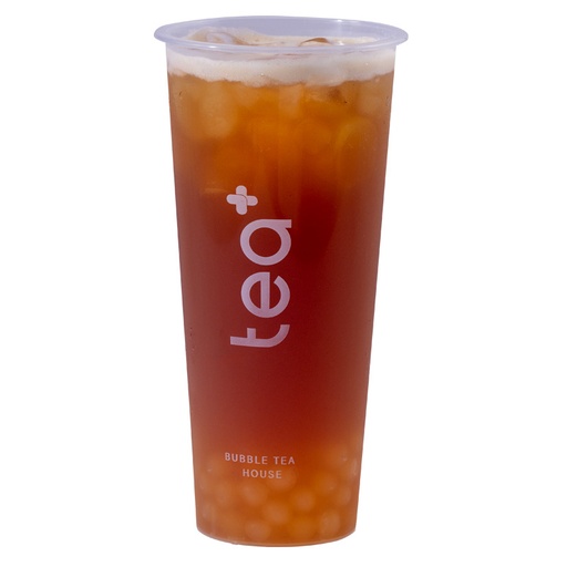 Peachy Lychee Black Tea with Lychee Popping Boba